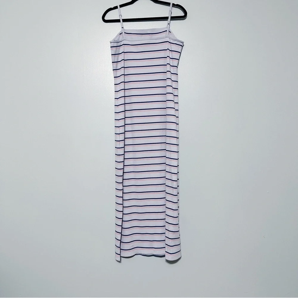 Nike Femme ribbed maxi‎ dress in violet purple stripe